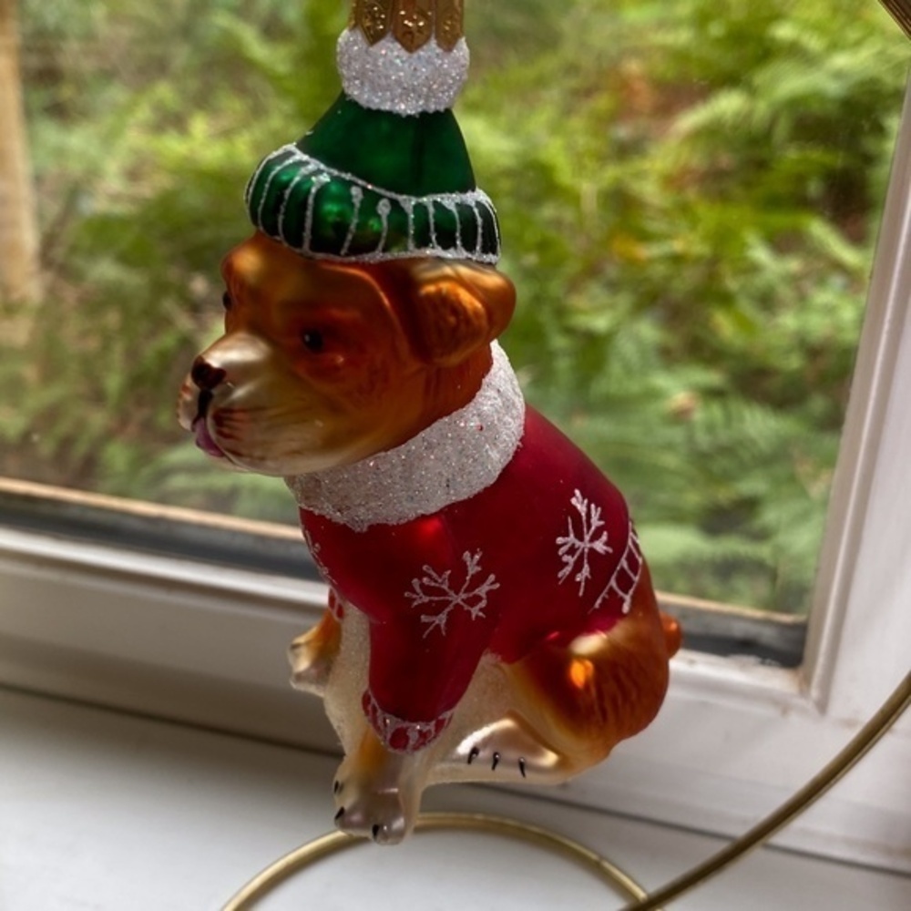Old World Boxer Glass Christmas Ornament